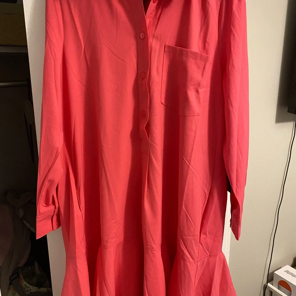 Tuckernuck Vibrant Pink Long Sleeve Shirt  Dress - Picture 3 of 3